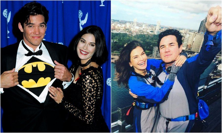 <B>Lois & Clark</b>
Superman and Lois Lane are together again! Dean Cain and Teri Hatcher, who starred in the 1990s superhero reboot <I>Lois & Clark: The New Adventures of Superman</I> had a daring reunion in Sydney, Australia in June 2017. The pair seen at the Emmys in 1993, left posed for this high-flying selfie after climbing the Sydney Harbour Bridge together. <I>Desperate Housewives</I> star Teri posted the photo, captioning it: "Soaring together again. So fun to reunite. Thanks to #bridgeclimbsydney. #loisandclark #deancain".
Photo: Getty Images, Instagram/@officialterihatcher