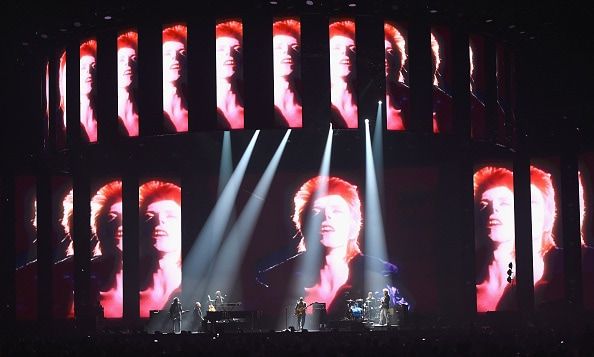 During Lorde's performance, images of the icon appeared on the screens as she performed "Life on Mars."
<BR>
Photo: Getty Images