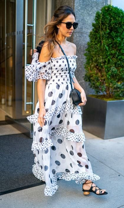 Jessica Alba polka dot dress