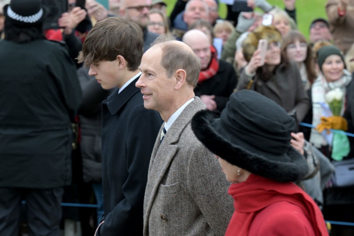 SANDRINGHAM, NORFOLK - DECEMBER 25: Prince Edward attends the 2024 Christmas Morning Service at St Mary Magdalene Church on December 25, 2024 in Sandringham, Norfolk. (Photo by Jordan Peck/Getty Images)