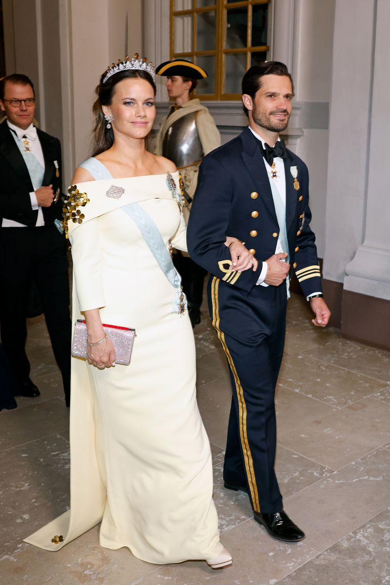 STOCKHOLM, SWEDEN - SEPTEMBER 15: Princess Sofia of Sweden and Prince Carl Phillip of Sweden attend the Jubilee banquet during the celebration of the 50th coronation anniversary of King Carl Gustav of Sweden at the Royal Palace on September 15, 2023 in Stockholm, Sweden. (Photo by Michael Campanella/Getty Images)