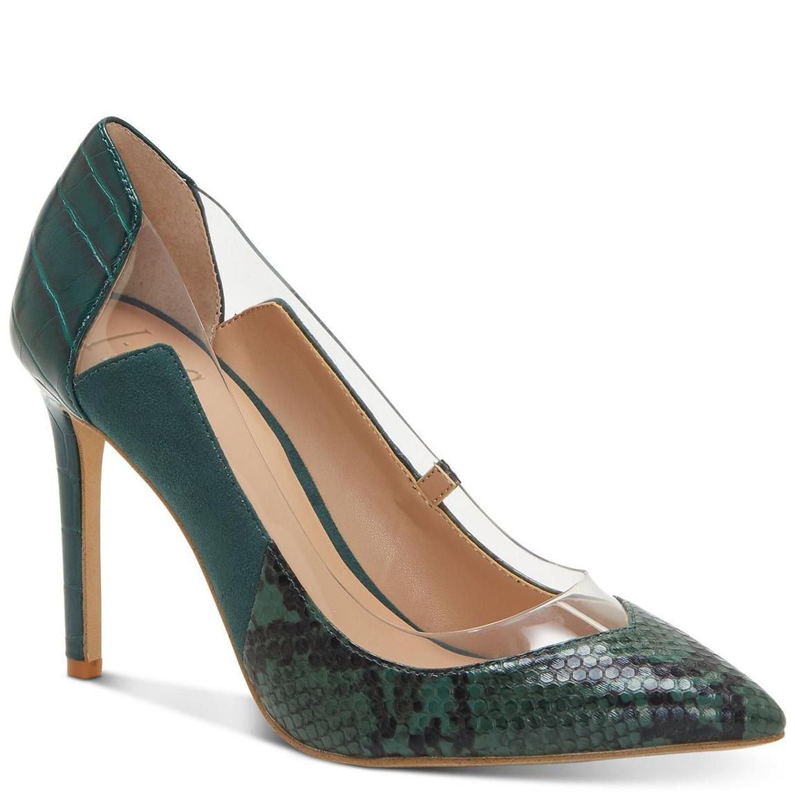 Animal print pumps INC Khione with translucent panels by Macy's