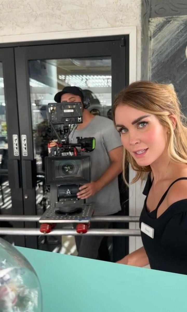  BTS Veronica at the filming of her first Hollywood movie. 