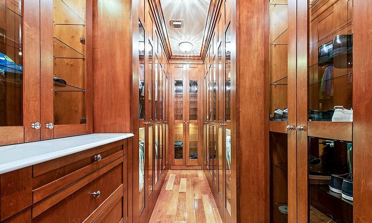 Master closet in the couple's new home