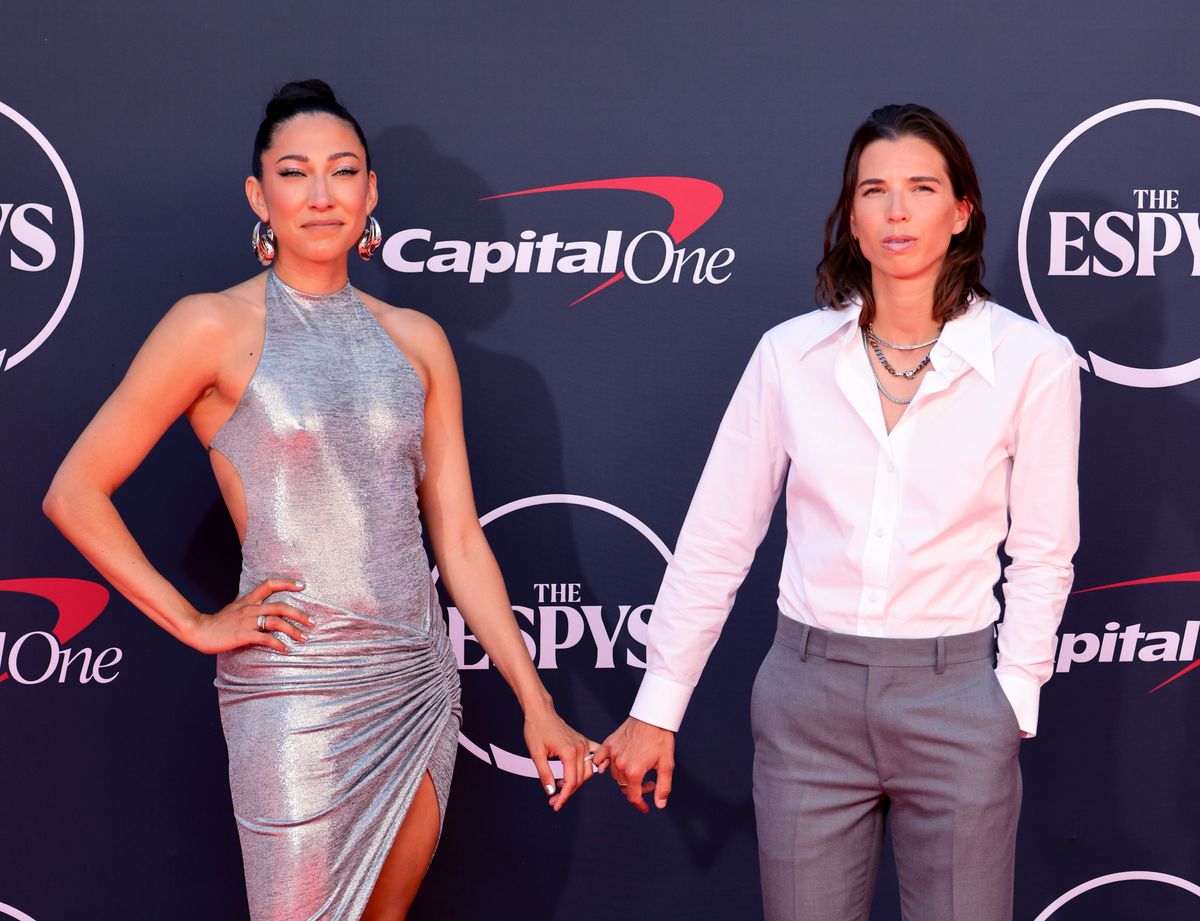 Christen Press and Tobin Heath attend the 2023 ESPYs Awards at the Dolby Theatre on July 12, 2023 in Hollywood, California.
