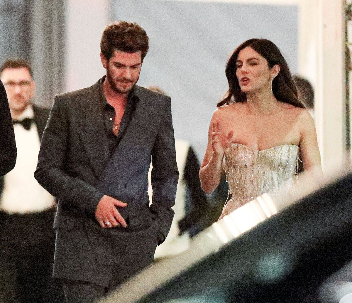 Andrew Garfield and Monica Barbaro arrive at Jay-Z and Beyoncé's exclusive Oscars after-party at the Chateau Marmont