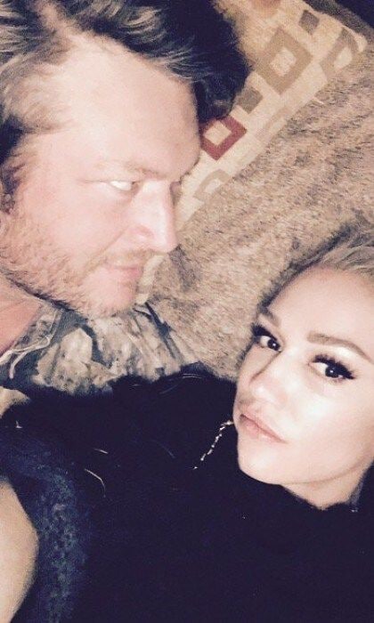 Blake tweeted the snuggly picture, with the caption: "Happy New Years gx." Gwen then retweeted it.
Photo: Twitter/@blakeshelton