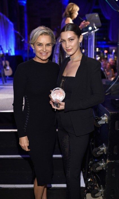 October 13: <a href="https://us.hellomagazine.com/tags/1/yolanda-hadid/"><strong>Yolanda Hadid</strong></a> and <a href="https://us.hellomagazine.com/tags/1/bella-hadid/"><strong>Bella Hadid</strong></a> posed for a photo after the supermodel was honored during the Global Lyme Alliance's second annual United For A Lyme-Free World in NYC.
During the ceremony, Bella not only had her family to thank for supporting her, but her boyfriend The Weeknd as well saying, "He's great with it, he's definitely been learning a lot about it," she told People magazine. "When I say 'I'm sick,' he understands and kind of leaves it alone."
Photo: Dimitrios Kambouris/Getty Images for Global Lyme Alliance