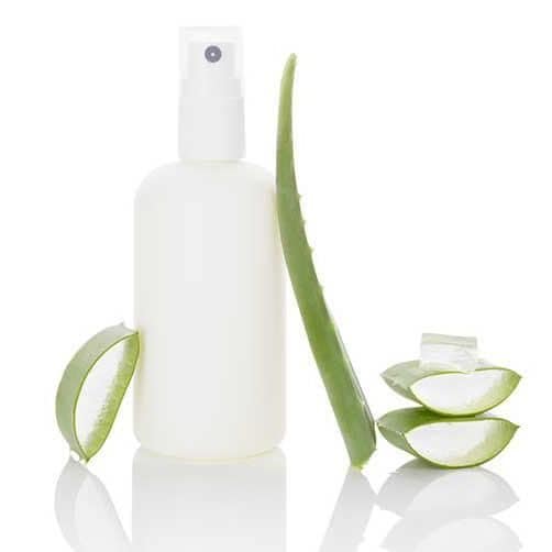 Aloe vera gel in a spray bottle