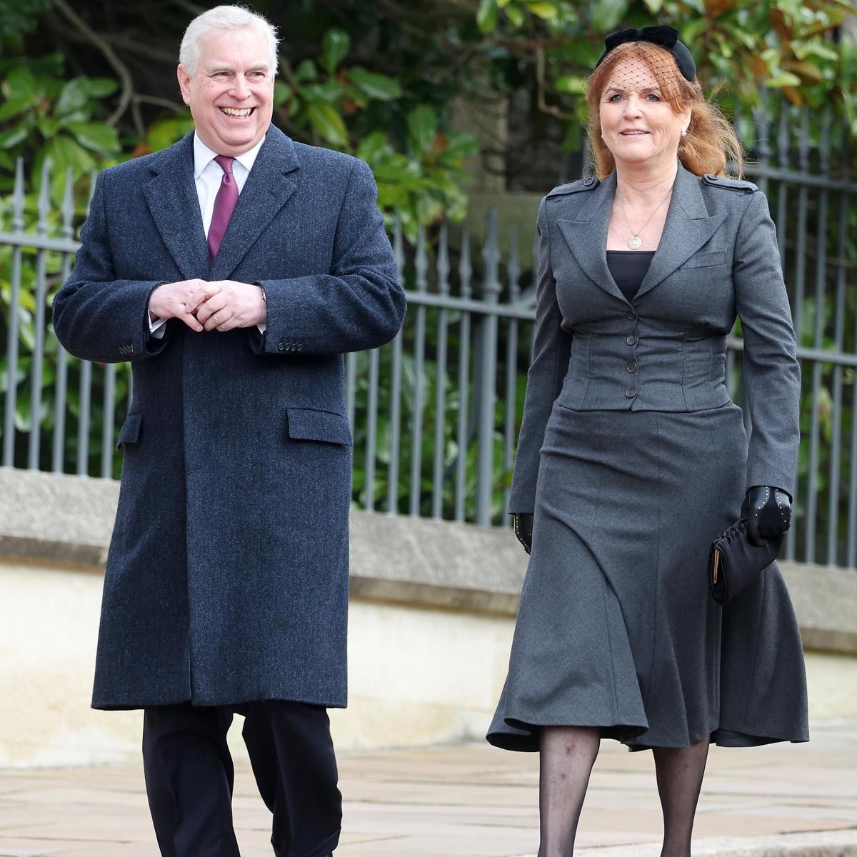 Prince Andrew, Duke of York, and Sarah, Duchess of York attend the Thanksgiving Service for King Constantine of the Hellenes at St George’s Chapel