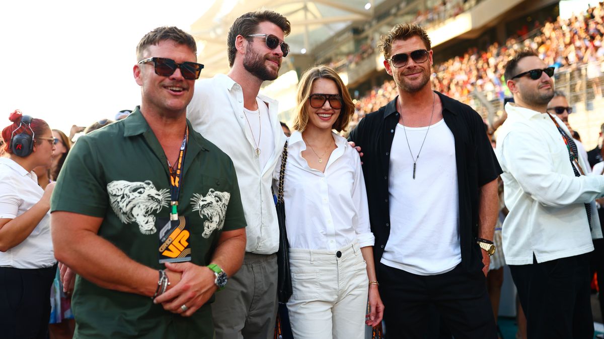 The Hemsworth brothers with Brooks at the F1 Grand Prix of Abu Dhabi