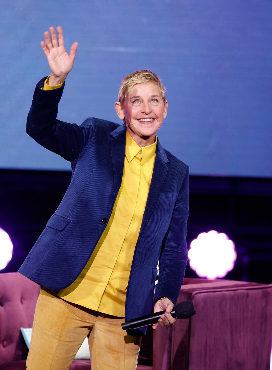 WASHINGTON, DC - NOVEMBER 15: Ellen DeGeneres walks onstage during the Michelle Obama: The Light We Carry Tour at Warner Theatre on November 15, 2022 in Washington, DC. (Photo by Tasos Katopodis/Getty Images for Live Nation)