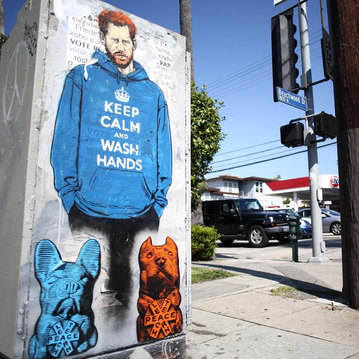 A Graffiti Mural Of Prince Harry Appears In Los Angeles During Coronavirus Pandemic