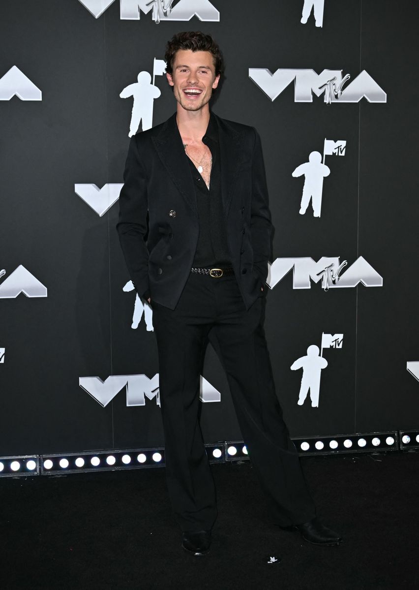 Shawn Mendes arrives to attend the MTV Video Music Awards at UBS Arena in Elmont, New York, on September 11, 2024.