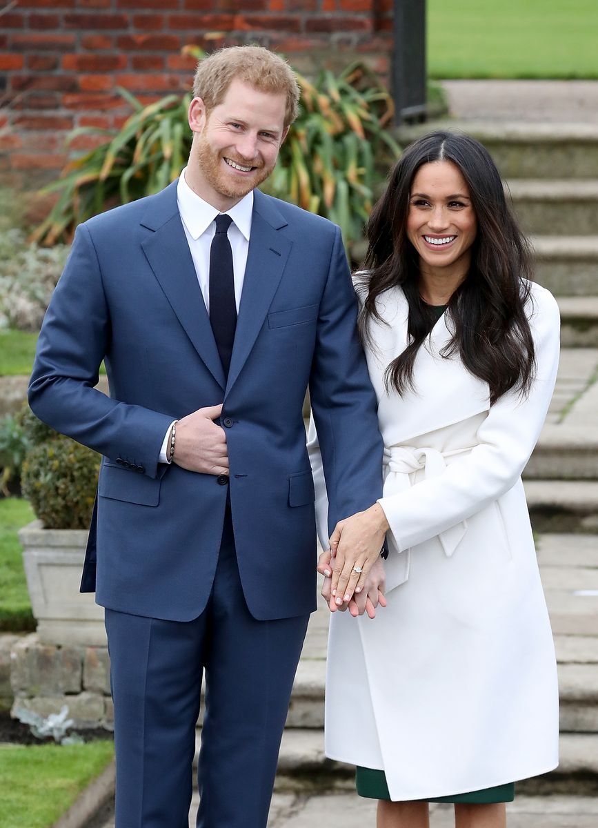 LONDON, ENGLAND - NOVEMBER 27:  Prince Harry and actress Meghan Markle during an official photocall to announce their engagement at The Sunken Gardens at Kensington Palace on November 27, 2017 in London, England.  Prince Harry and Meghan Markle have been a couple officially since November 2016 and are due to marry in Spring 2018.  (Photo by Chris Jackson/Chris Jackson/Getty Images)