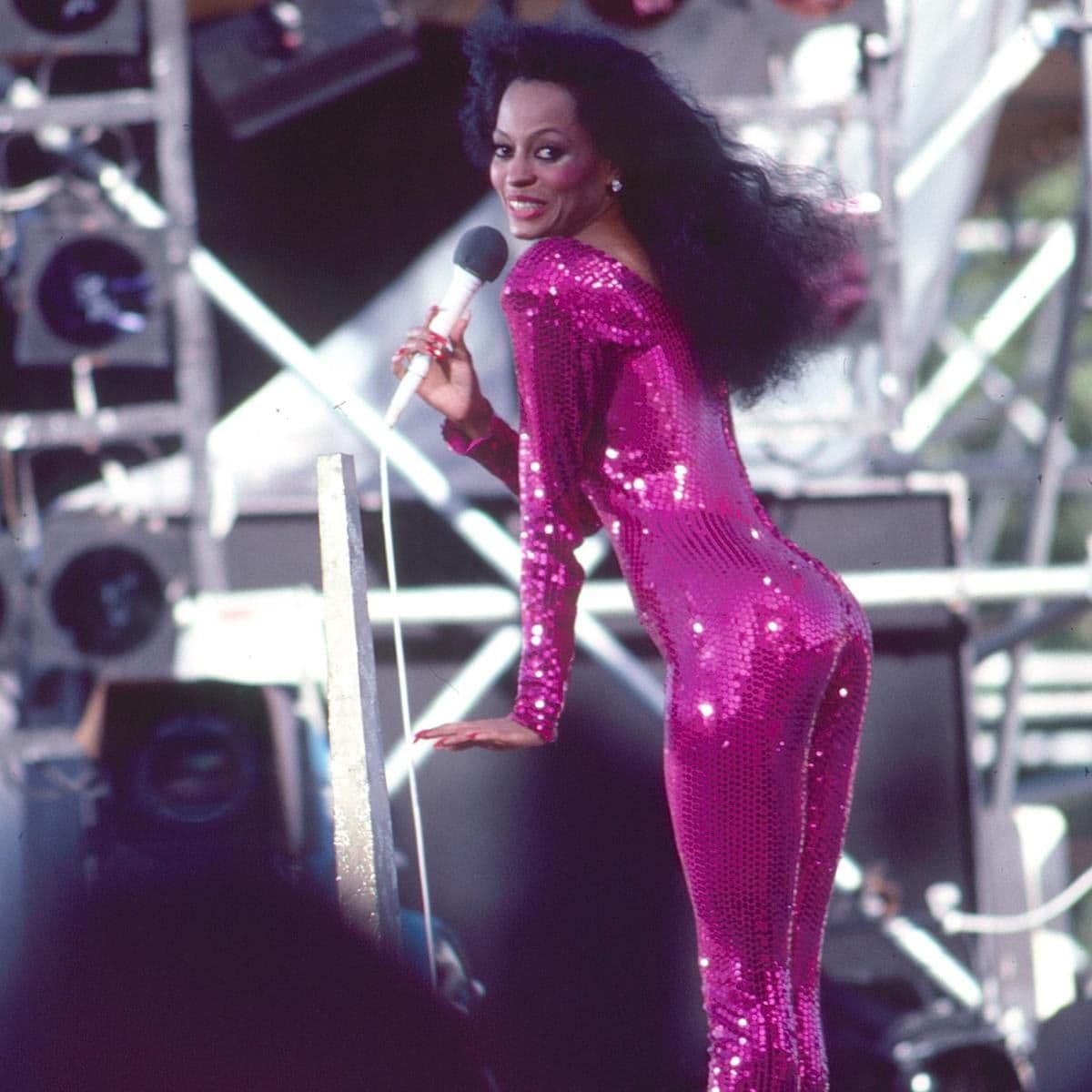 Diana Ross performs in Central Park in 1983