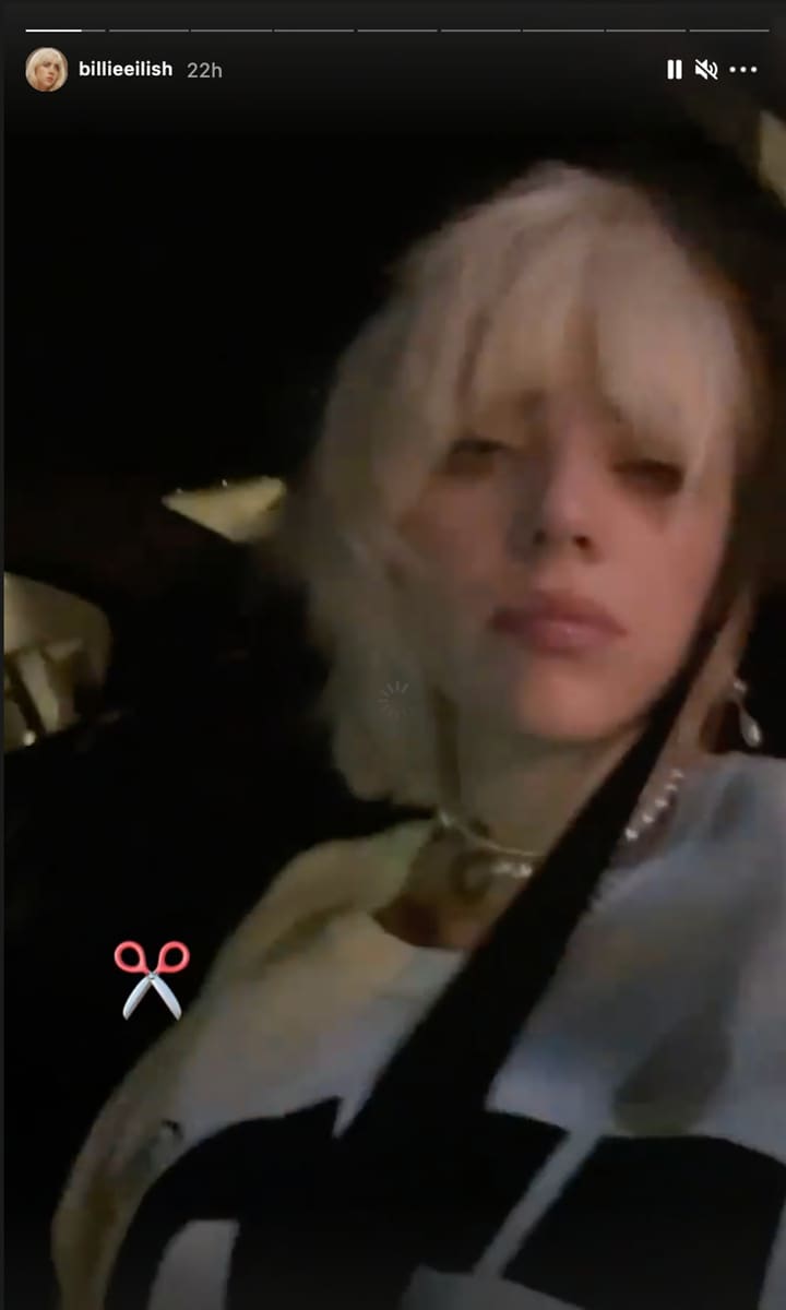 Billie Eilish shows off her new haircut