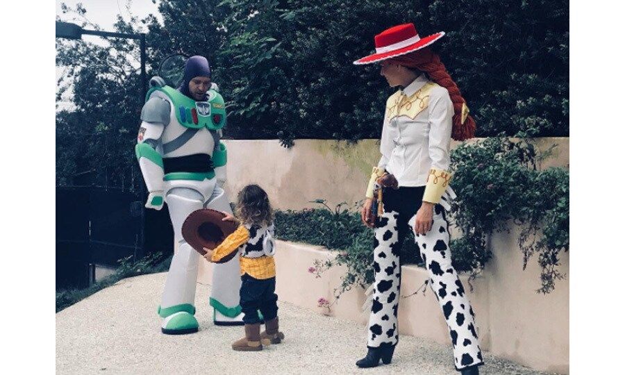 Jessica Biel and Justin Timberlake helped make <i>Toy Story</i> come to life for their son Silas. Both the singer and the actress shared photos from their day of trick-or-treating. <i>The Sinner</i> actress wrote: "Clearly Lil Woody is the boss of this Halloween rodeo! Love, Buzz, Jessie and Woody #HappyHalloween."
In another photo she also shared, "All geared up and ready for action. Plus I may go hit on that Buzz... #happyhalloween."
Photo: Instagram/@jessicabiel