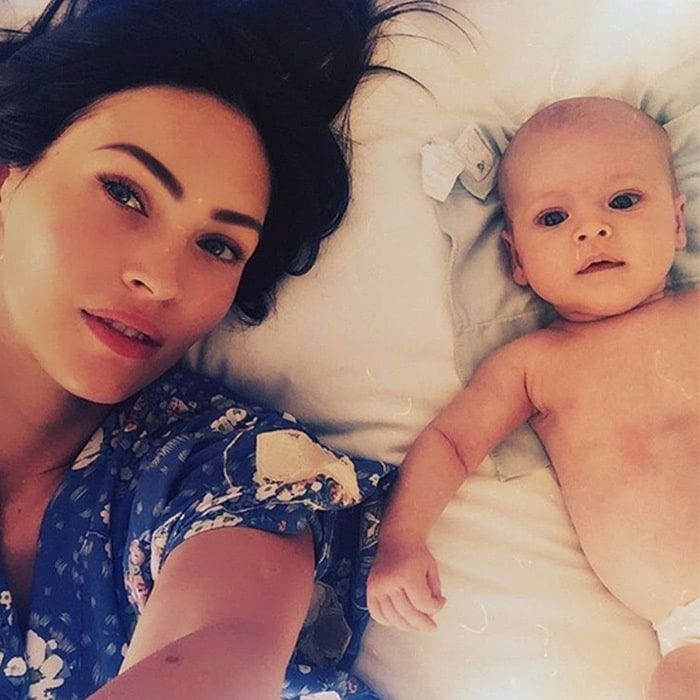 Megan Fox's son Journey made his social media debut on October 26, 2016, finally giving fans a glimpse of the adorable little guy.
The star welcomed Journey, her third child with husband Brian Austin Green, on August 4 in Los Angeles. The couple have two other little ones in their family, Noah and Bodhi, as well as Brian's teen son Kassius from a previous relationship.