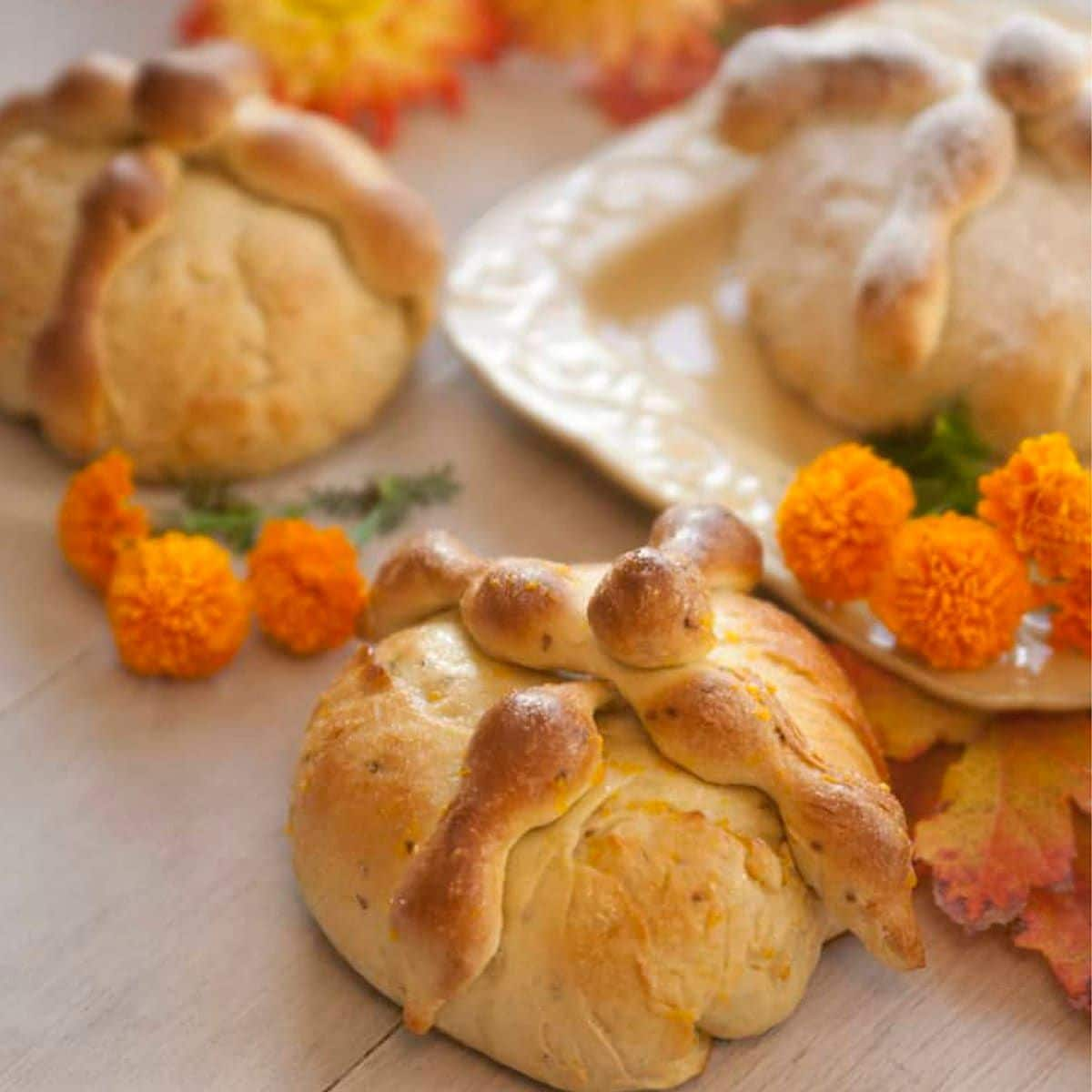 Pan de Muerto (Bread of the Dead) is a traditional Mexican bread.