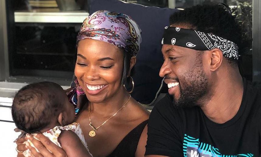 Gabrielle Union and Dwyane Wade with daughter Kaavia