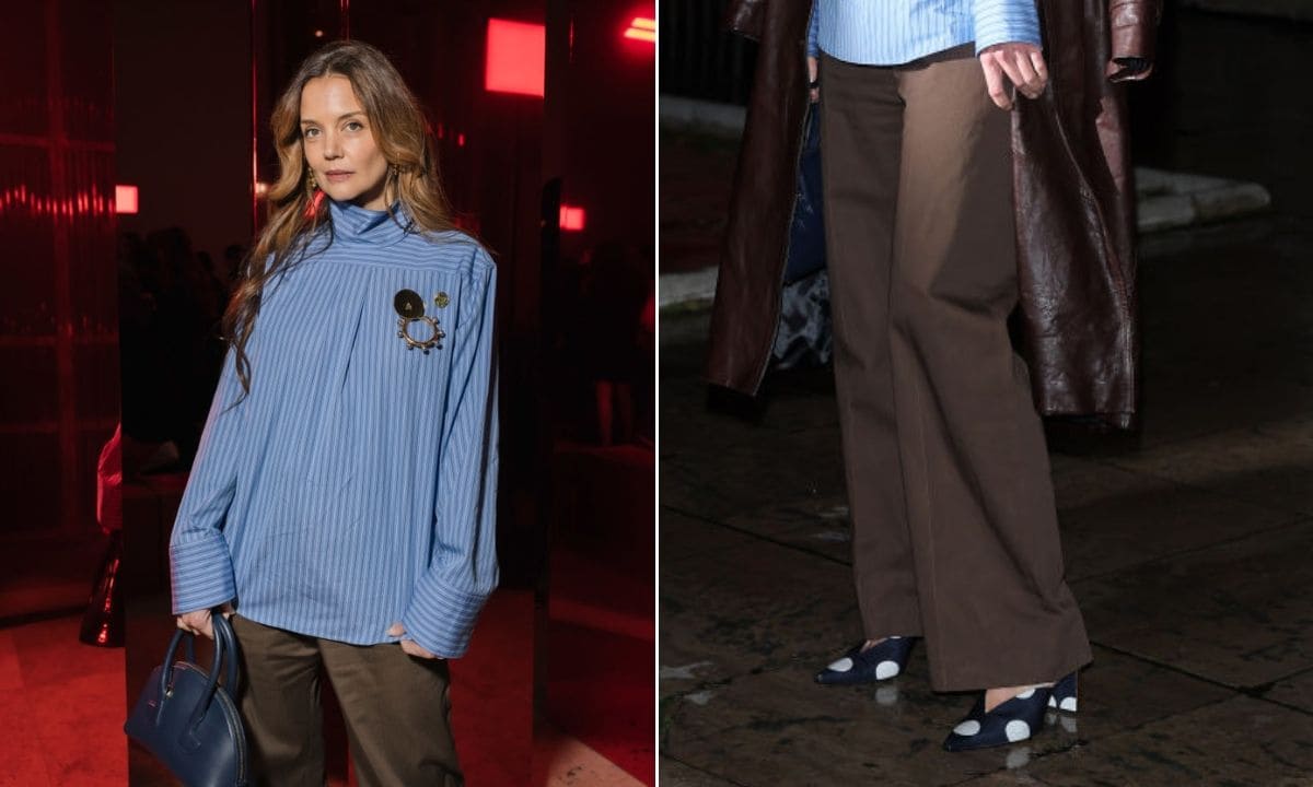 Katie Holmes reinvents the classics at the Patou Show during Paris Fashion Week in 2024