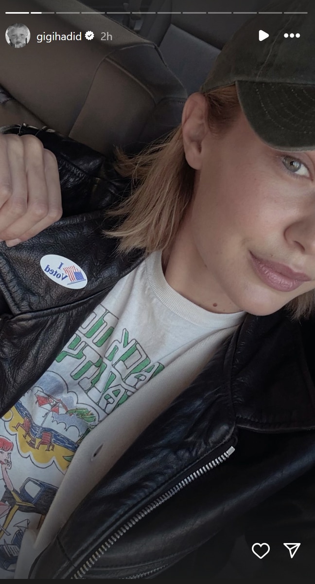 Gigi Hadid cast her vote today