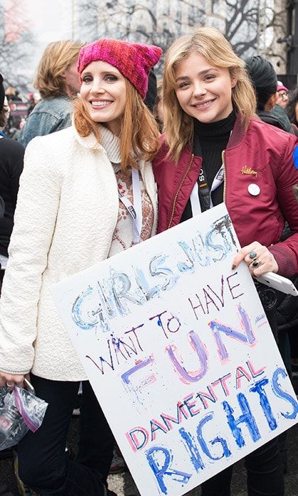 STRENGTH IN NUMBERS
Talk about girl power! More than one million people took to the streets the day after Donald Trump's inauguration to march for women's rights. Celebrities including: Jessica Chastain and Chloe Grace Moretz took part. Jessica said: "I feel so powerful."
Photo: Getty Images
