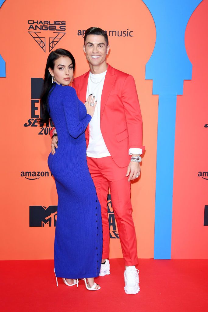 SEVILLE, SPAIN - NOVEMBER 03: Georgina Rodriguez and Cristiano Ronaldo attend the MTV EMAs 2019 at FIBES Conference and Exhibition Centre on November 03, 2019 in Seville, Spain. (Photo by Daniele Venturelli/Daniele Venturelli/WireImage )