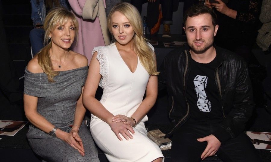 Tiffany Trump enjoyed the Taoray Wang collection with her mom, Marla Maples, and boyfriend, Ross Mechanic. They supported the Chinese designer, who designed Tiffany's white coat and matching dress for Inauguration Day.
Photo by Jamie McCarthy/Getty Images