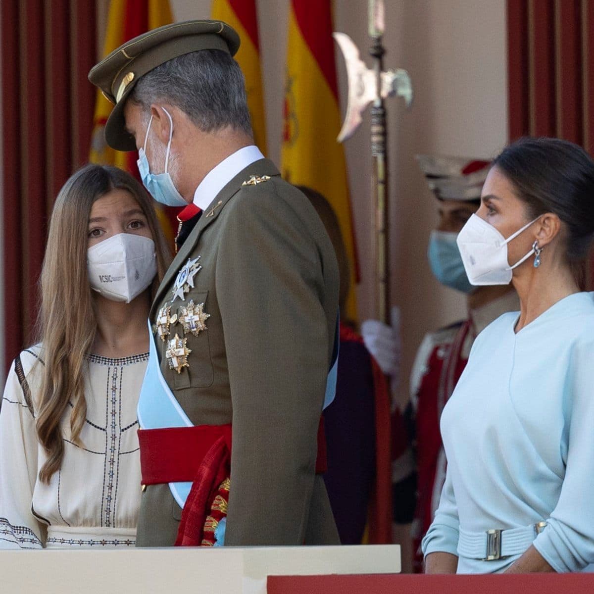 Princess Leonor, who is studying in Wales, did not join her parents and sister at the celebrationin Madrid