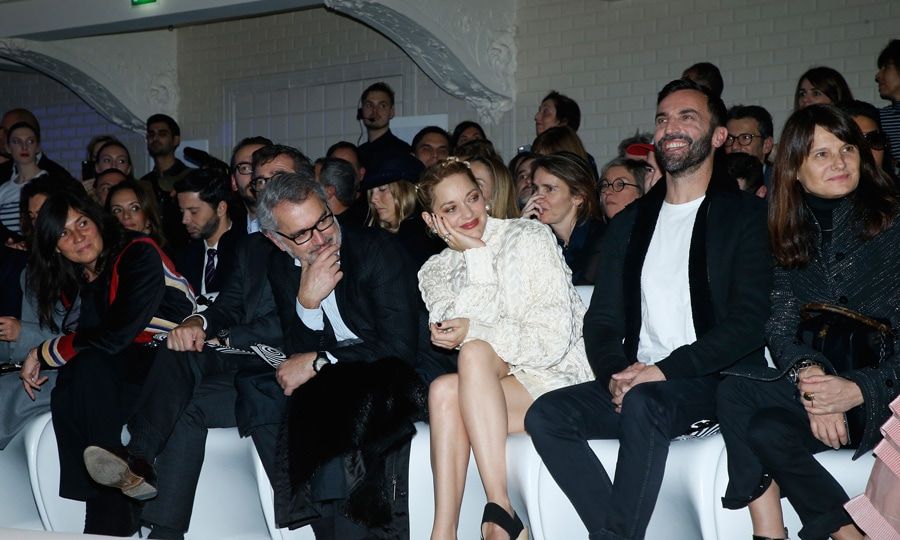 Marion Cotillard was all smiles as she watched the Jean-Paul Gaultier presentation with Nicolas Ghesquiere.
Photo: Getty Images