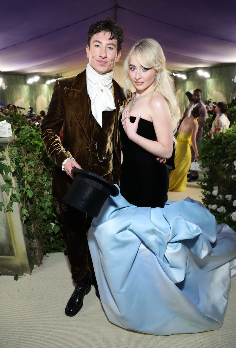 Barry Keoghan and Sabrina Carpenter attend The 2024 Met Gala Celebrating "Sleeping Beauties: Reawakening Fashion" at The Metropolitan Museum of Art on May 06, 2024 in New York City.  (Photo by Kevin Mazur/MG24/Getty Images for The Met Museum/Vogue)