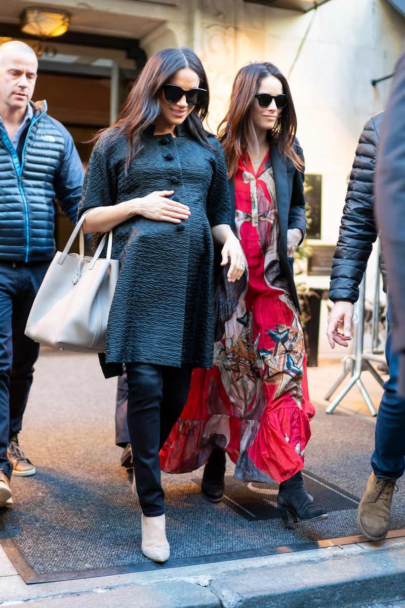 Meghan, Duchess of Sussex and Abigail Spencer are seen in the Upper East Side in New York City. 