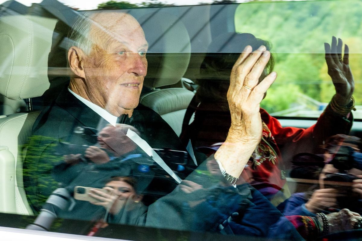 The King of Norway pictured on his daughter's wedding day