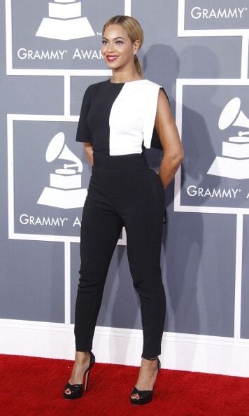 February 2013: Beyonce showed off her assets in a jumpsuit during the Grammy awards in Los Angeles.
<br>
Photo: Getty Images