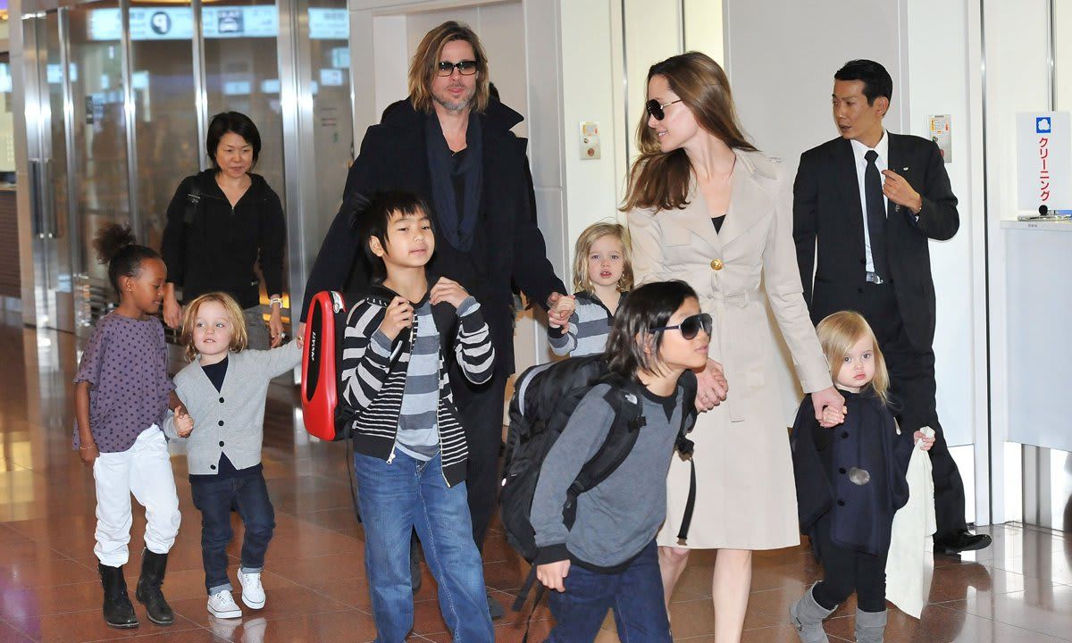 Brad Pitt and Angelina Jolie with kids