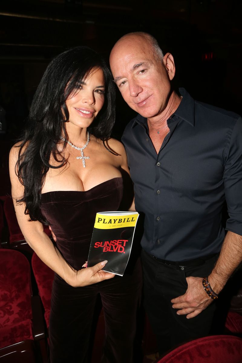  Lauren Sanchez and Jeff Bezos attend the opening night of "Sunset BLVD" at St James Theater on October 20, 2024 in New York City. (Photo by Bruce Glikas/WireImage)