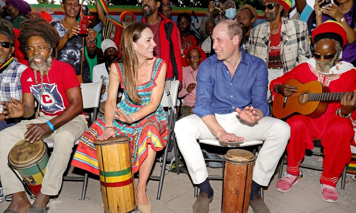 The royal couple visited Trench Town on the first day of their visit to Jamaica