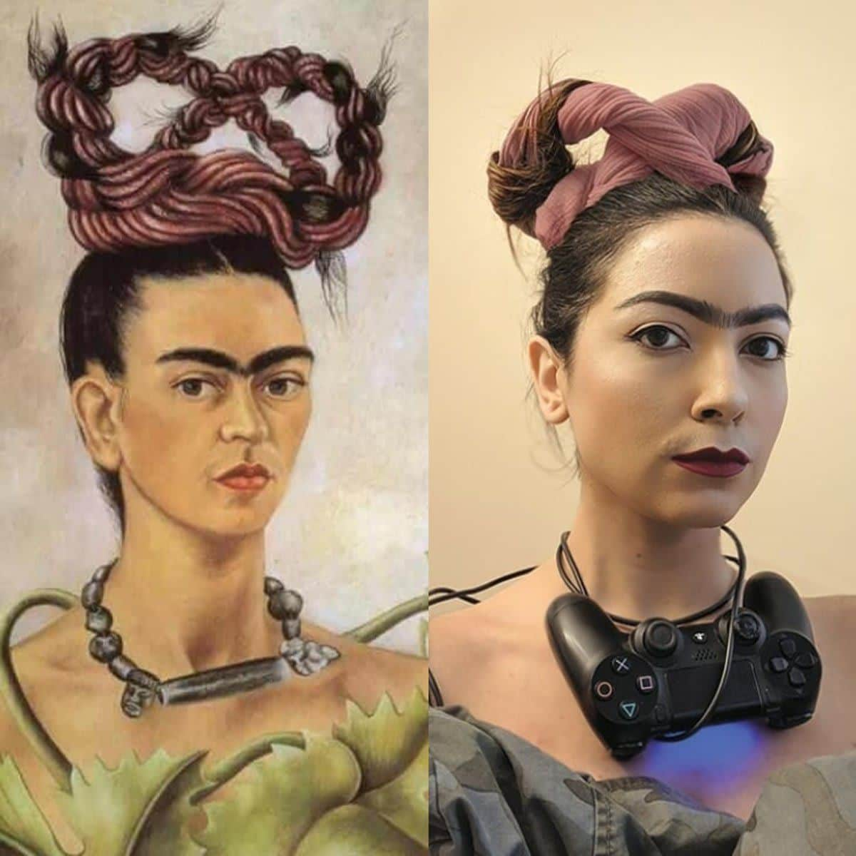 Getty Museum Challenge Frida Kahlo imitation