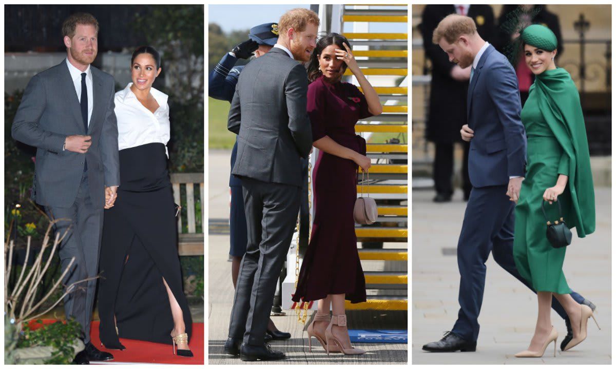 Meghan Markle wearing Aquazzura pumps and mules