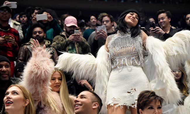 Kylie Jenner certainly enjoyed the show. The 18-year-old was snapped dancing away as Kanye's new album was played.
<br>
Photo: Getty Images