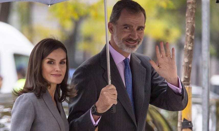 Queen Letizia and King Felipe share rare PDA moment in Madrid