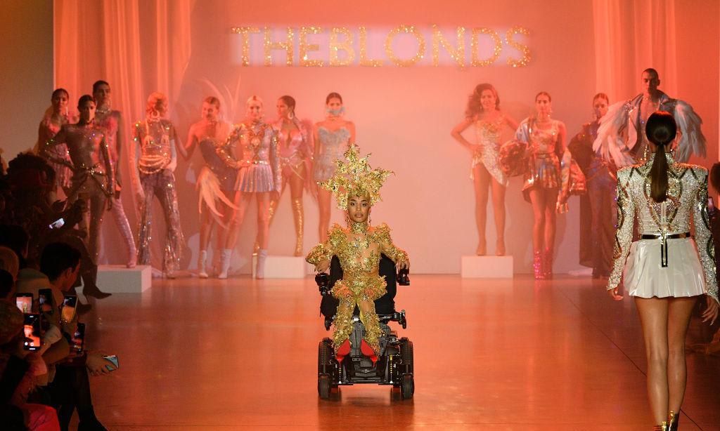 Jillian Mercado in The Blonds Fall/Winter 2020 runway show