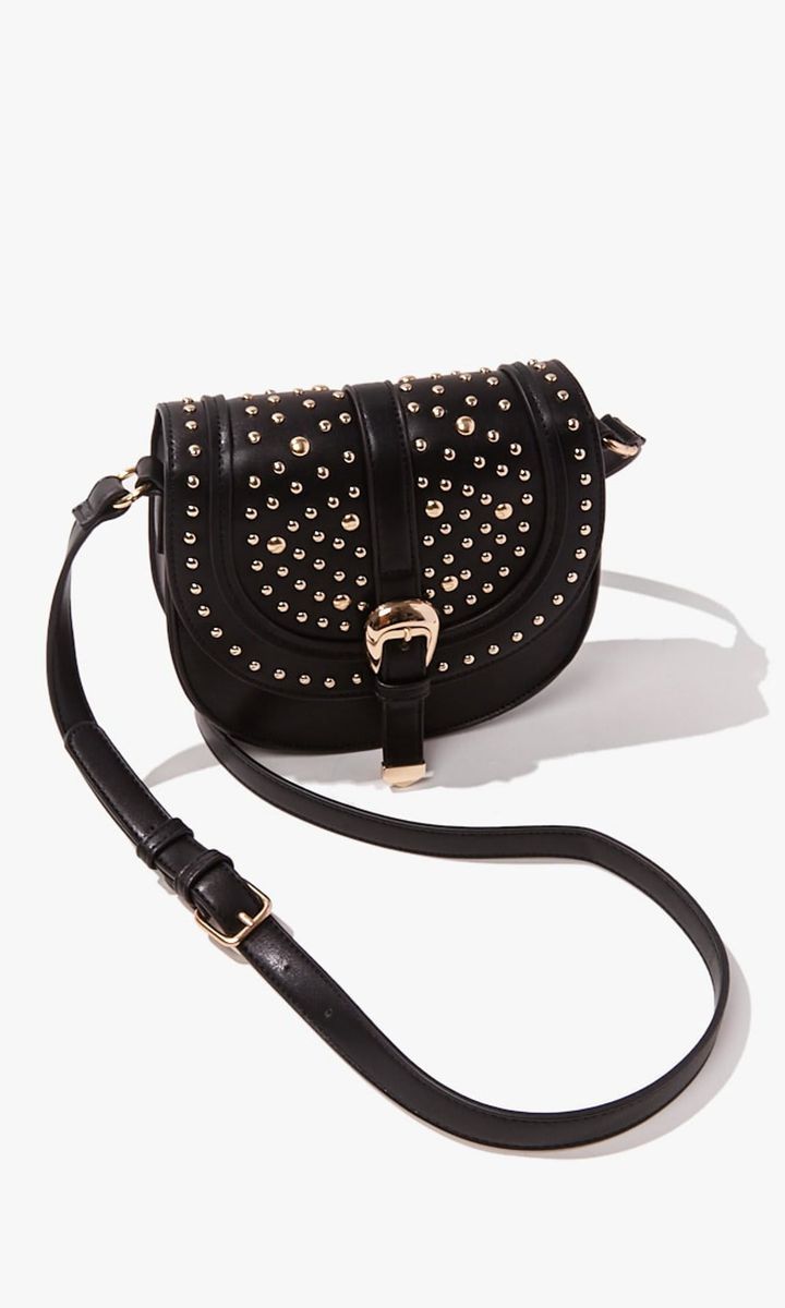 Studded Faux Leather Crossbody Bag