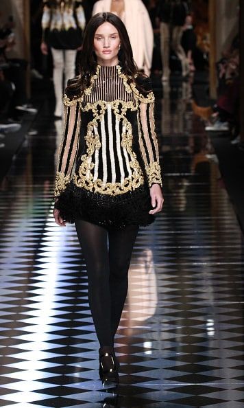 Rosie Huntington-Whiteley also swapped her blonde locks for a much darker hue for Balmain.
<br>
Photo: WireImage