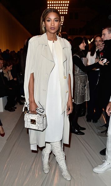 Ciara matched her purse with her shoes and nailed a photo op during Lanvin.
<br>
Photo: Getty Images