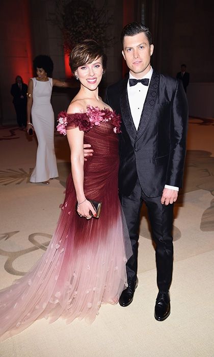 After making their red carpet debut as a couple last month, Scarlett Johansson and SNL star Colin Jost made a fashionable appearance at the Met.
Photo: Dimitrios Kambouris/MG18/Getty Images for The Met Museum/Vogue