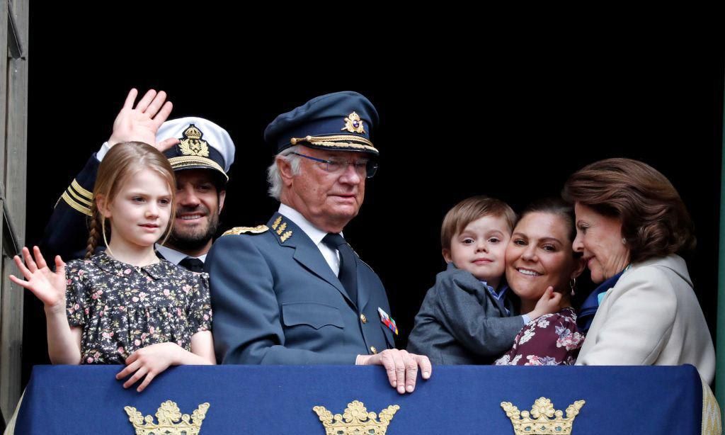 Princess Estelle, princes Carl Philip and Oscar, and King Carl XVI Gustaf of Sweden
