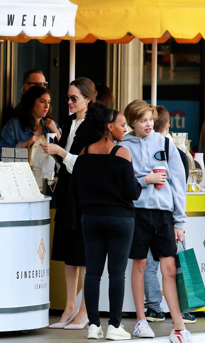 Angelina Jolie and daughters Zahara and Shiloh